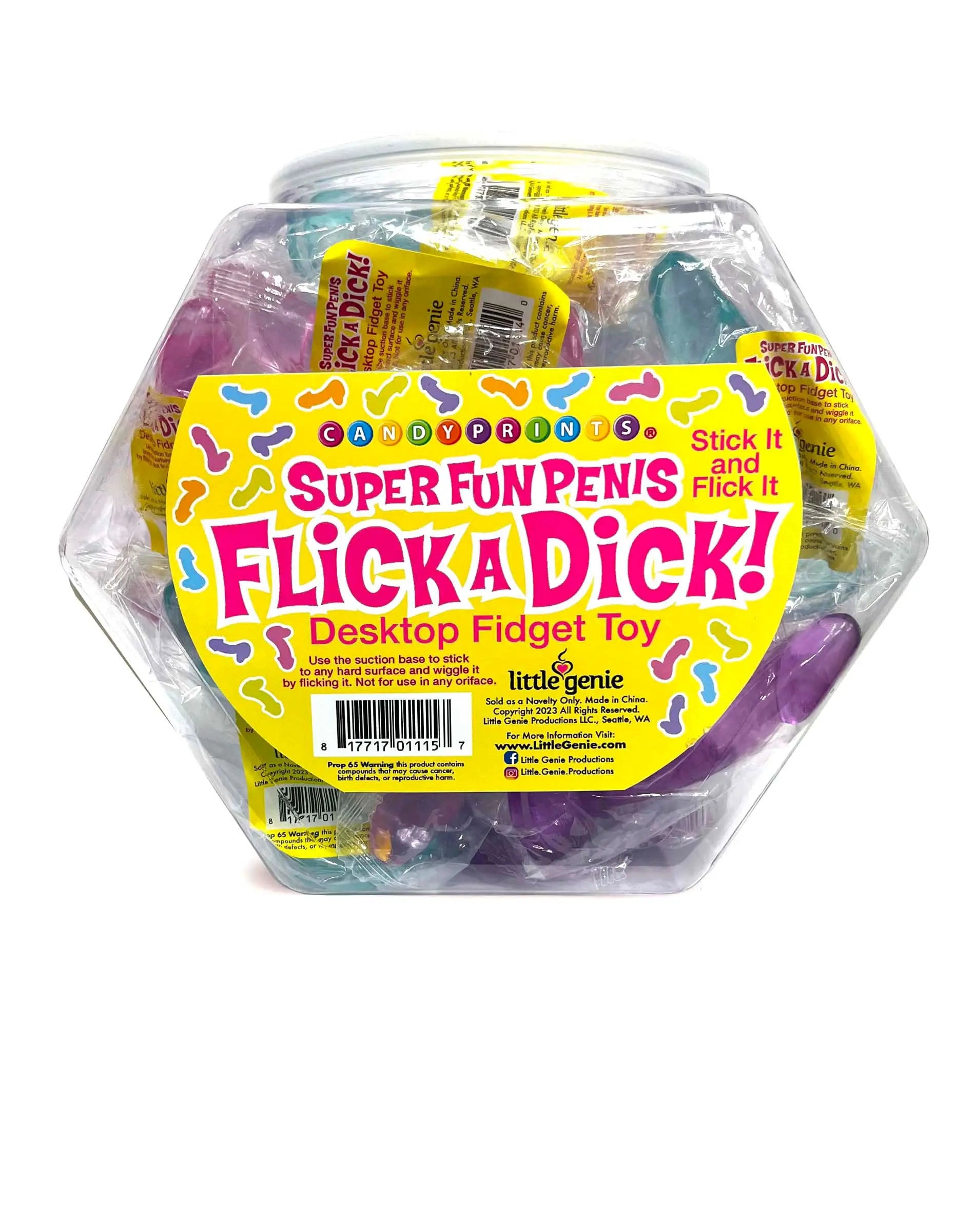 Flick a Dick - Desktop Fidget Toy - Display of 24 Little Genie