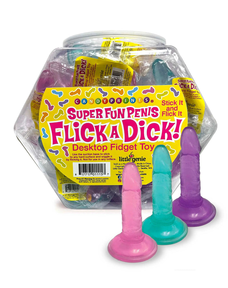Flick a Dick - Desktop Fidget Toy - Display of 24 Little Genie