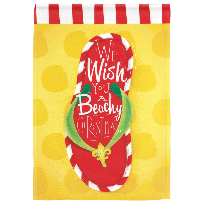Flip Flop We Wish You A Beachy Christmas Garden Print Flag Dicksons Inc
