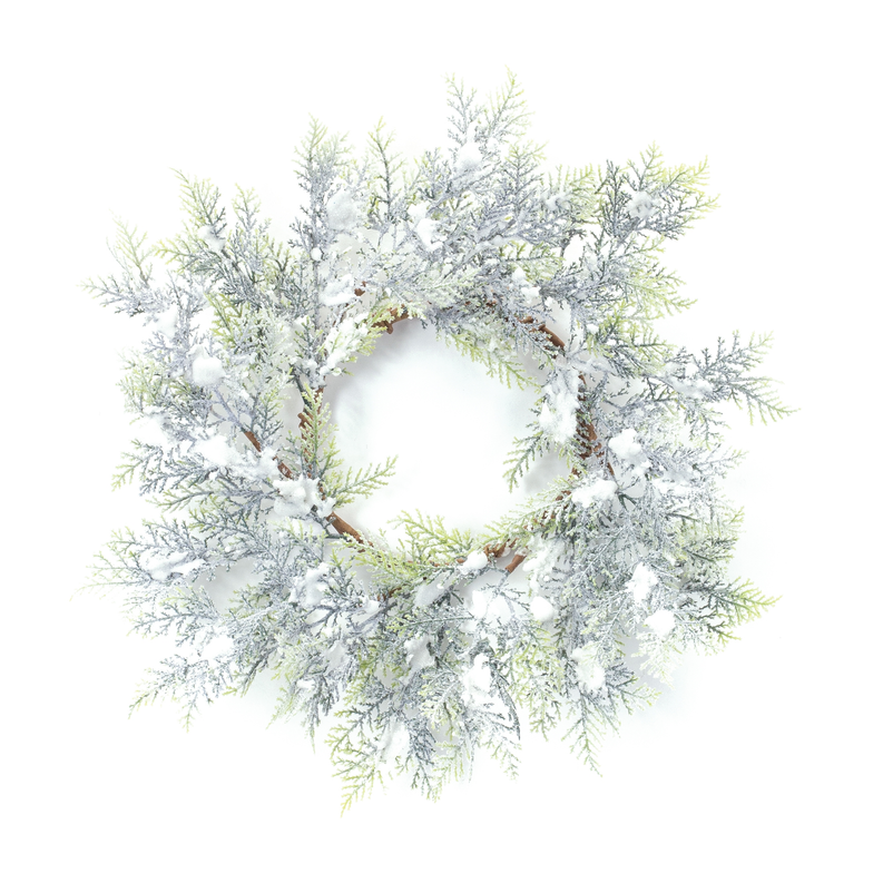 Flocked Cedar Wreath Melrose International