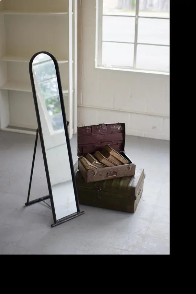 Floor Mirror With Metal Frame And Stand Kalalou