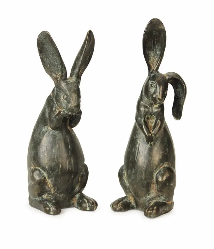 Floppy Eared Rabbits (Set of 2) 16.75"H Polystone Melrose Intl.