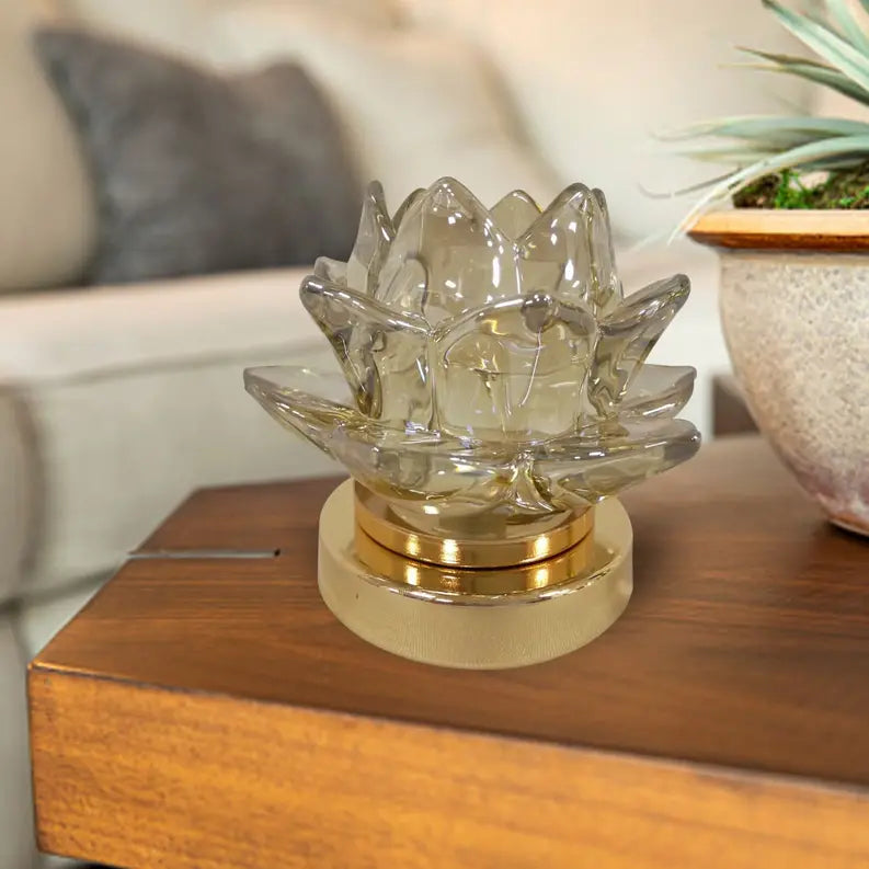 Floral Clear Glass Tea Light Candle Holder Decozen