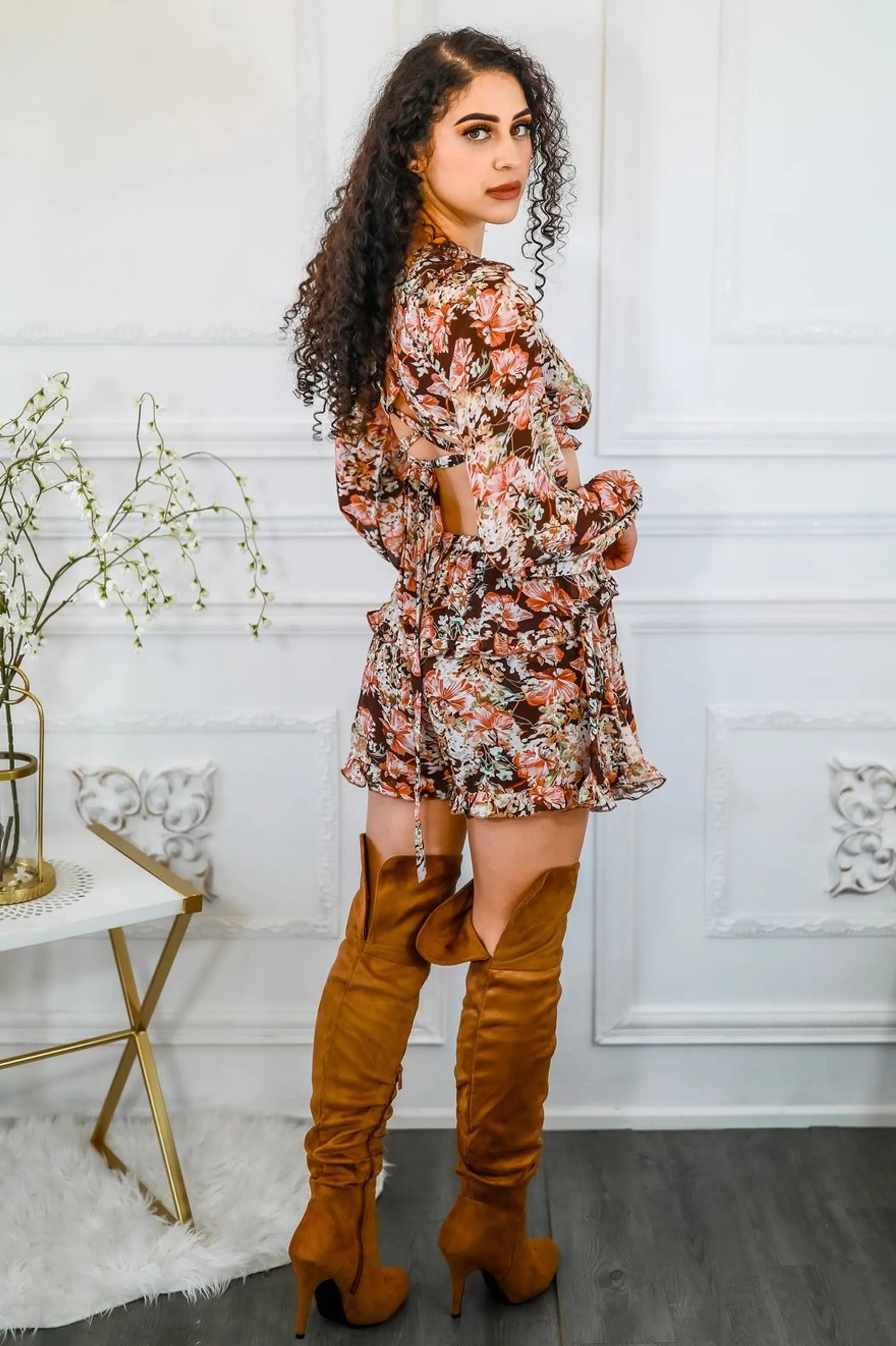 Floral Dreams Cut Out Mini Romper SurelyMine