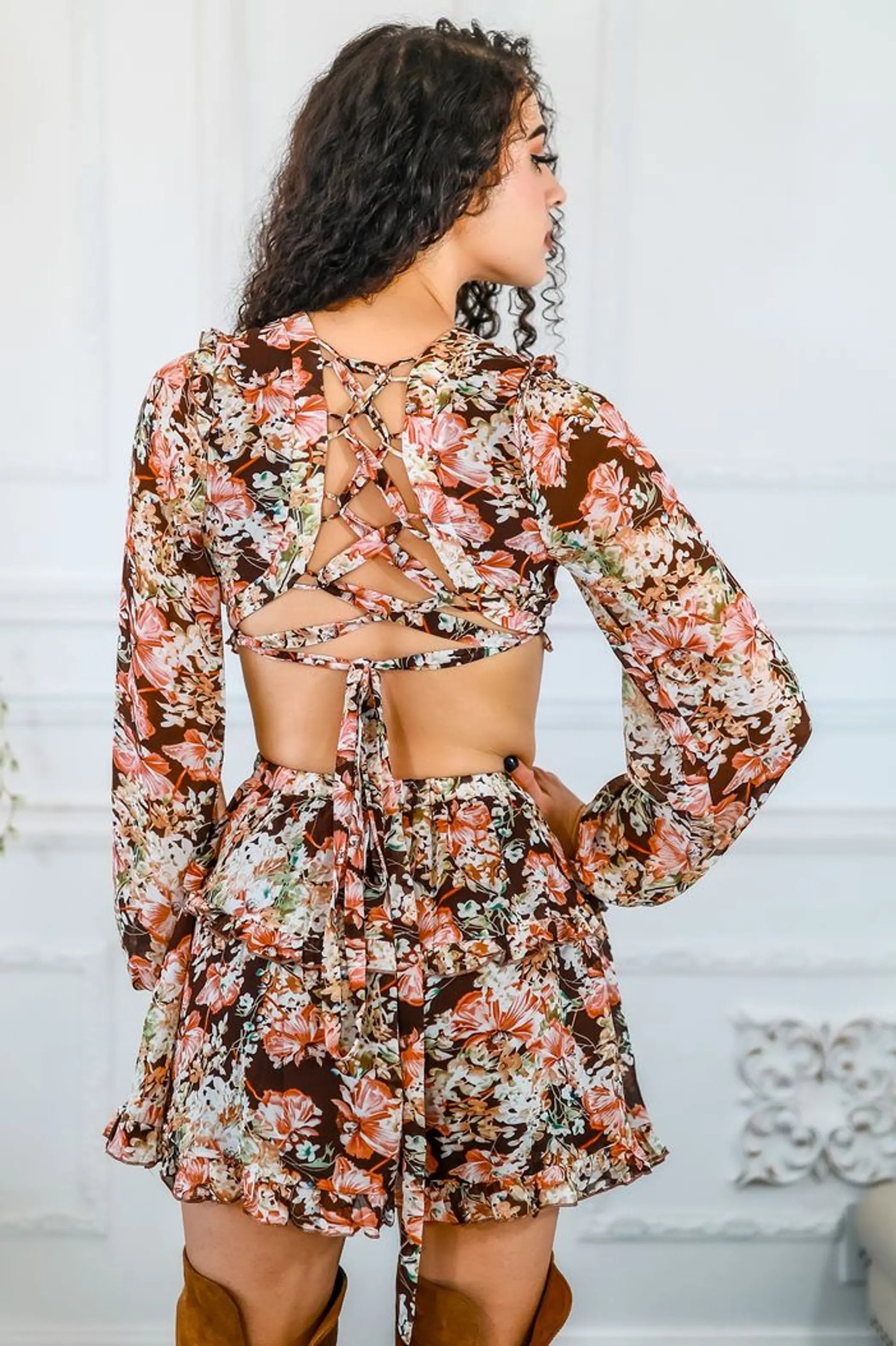 Floral Dreams Cut Out Mini Romper SurelyMine