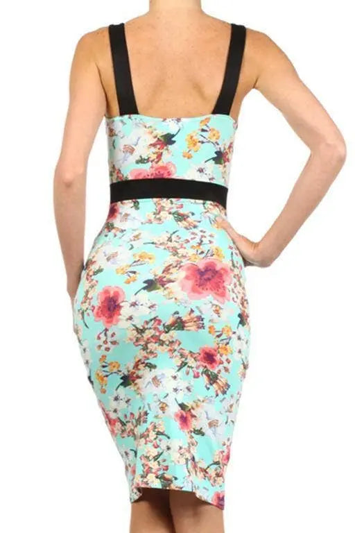 Floral Print Body-Con Midi Dress SurelyMine