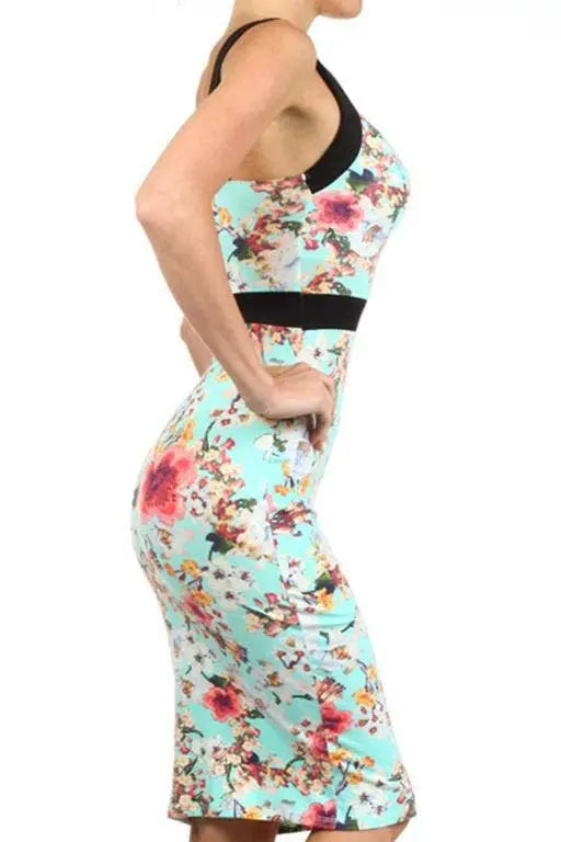 Floral Print Body-Con Midi Dress SurelyMine