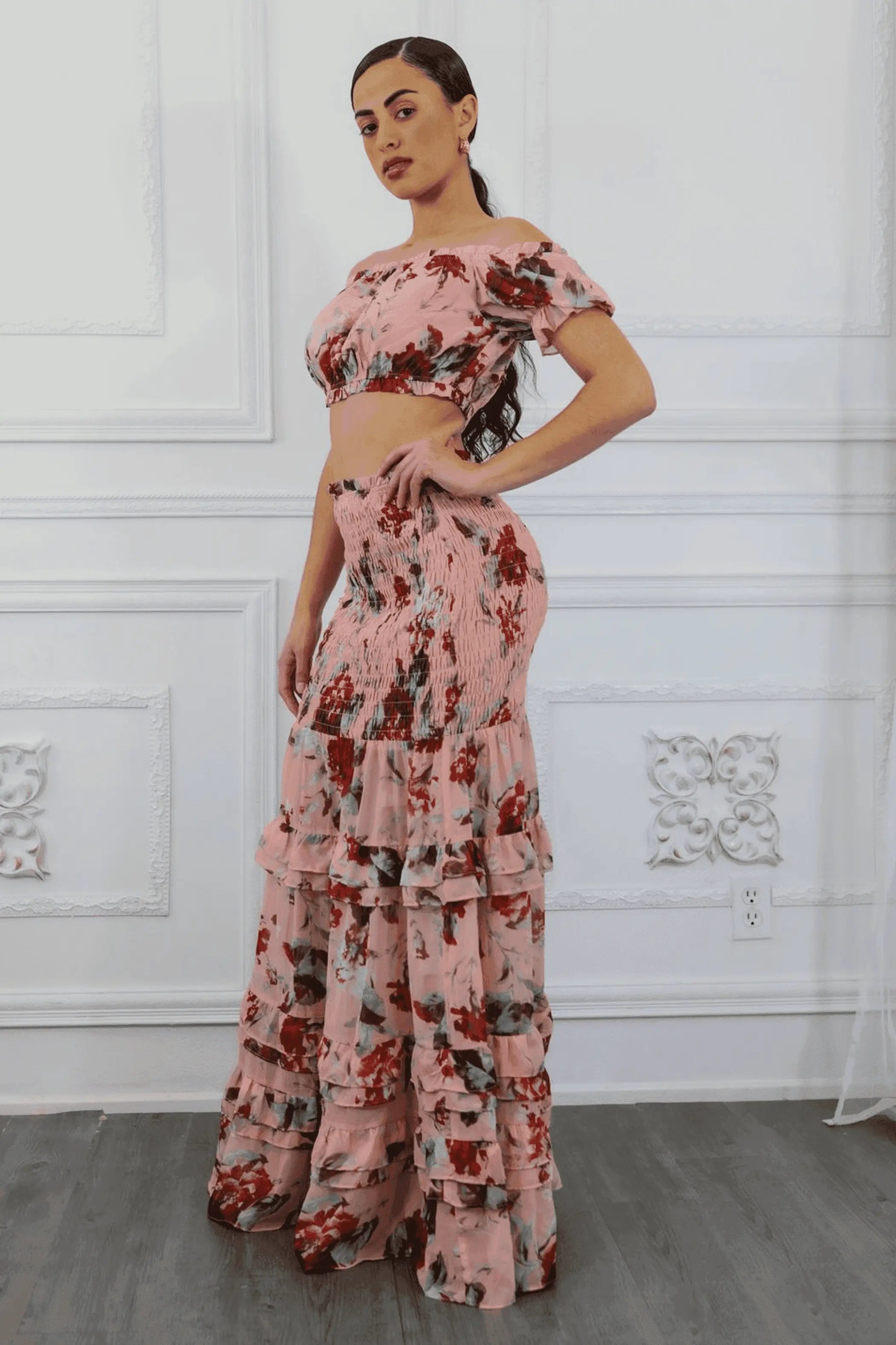 Floral Scrunch Skirt Set SurelyMine