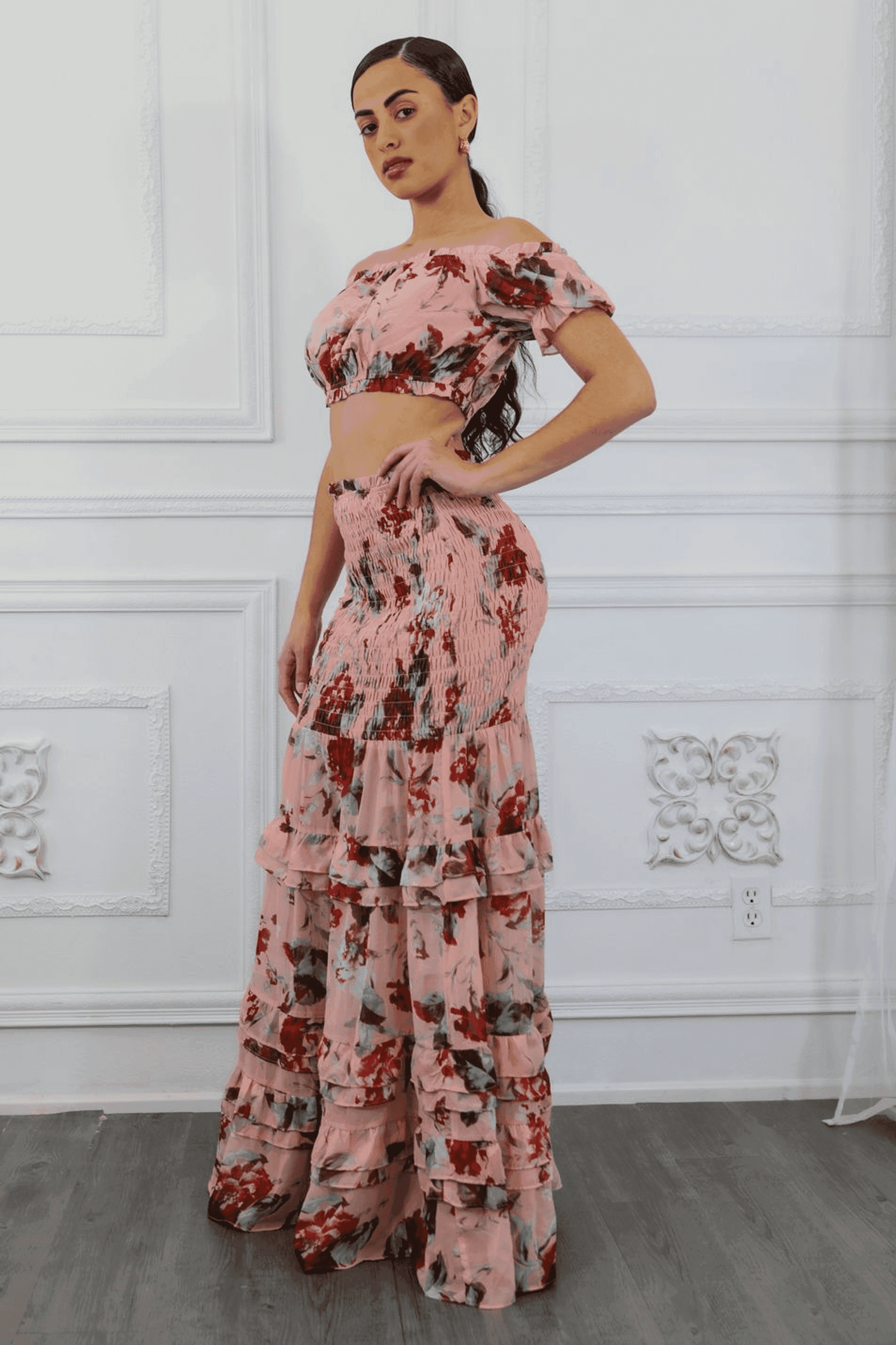 Floral Scrunch Skirt Set SurelyMine