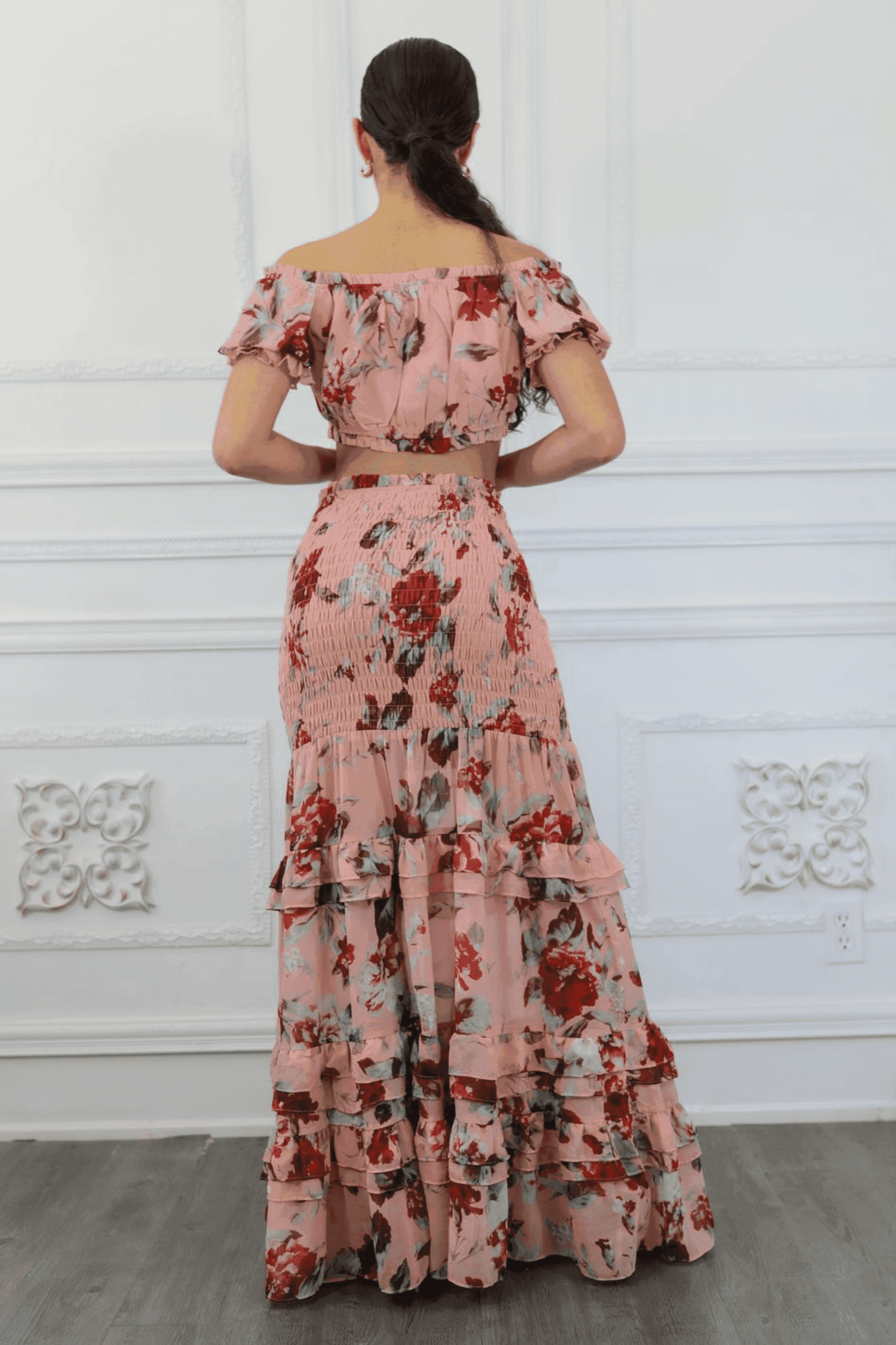 Floral Scrunch Skirt Set SurelyMine