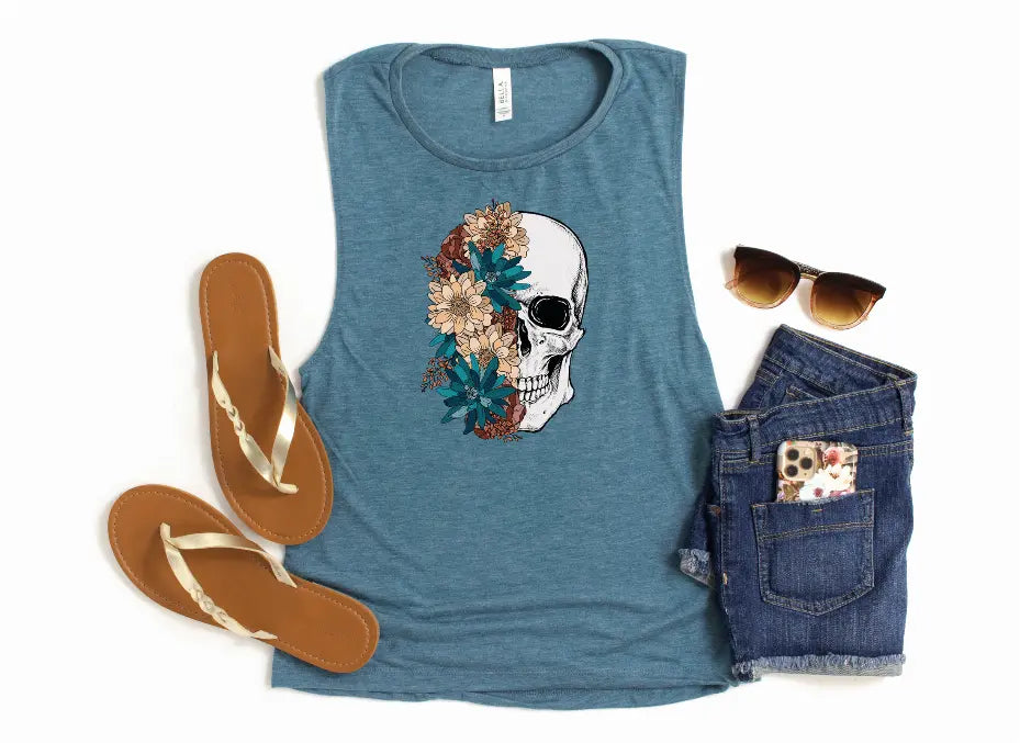 Floral Skull Bella Bean