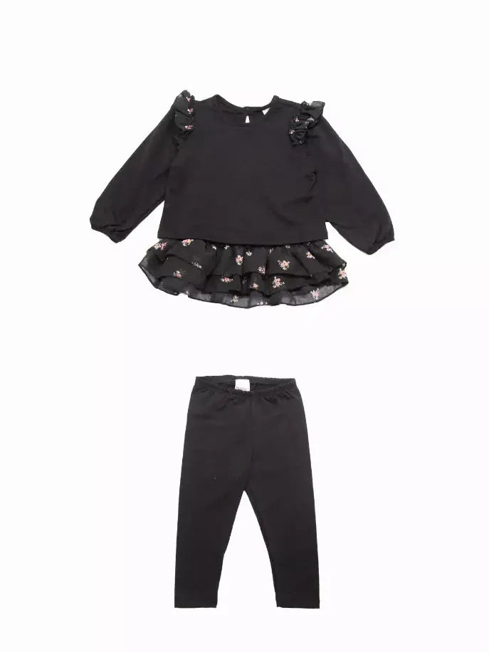 Floral Sweatshirt + Cami + Leggings Set Little Mass