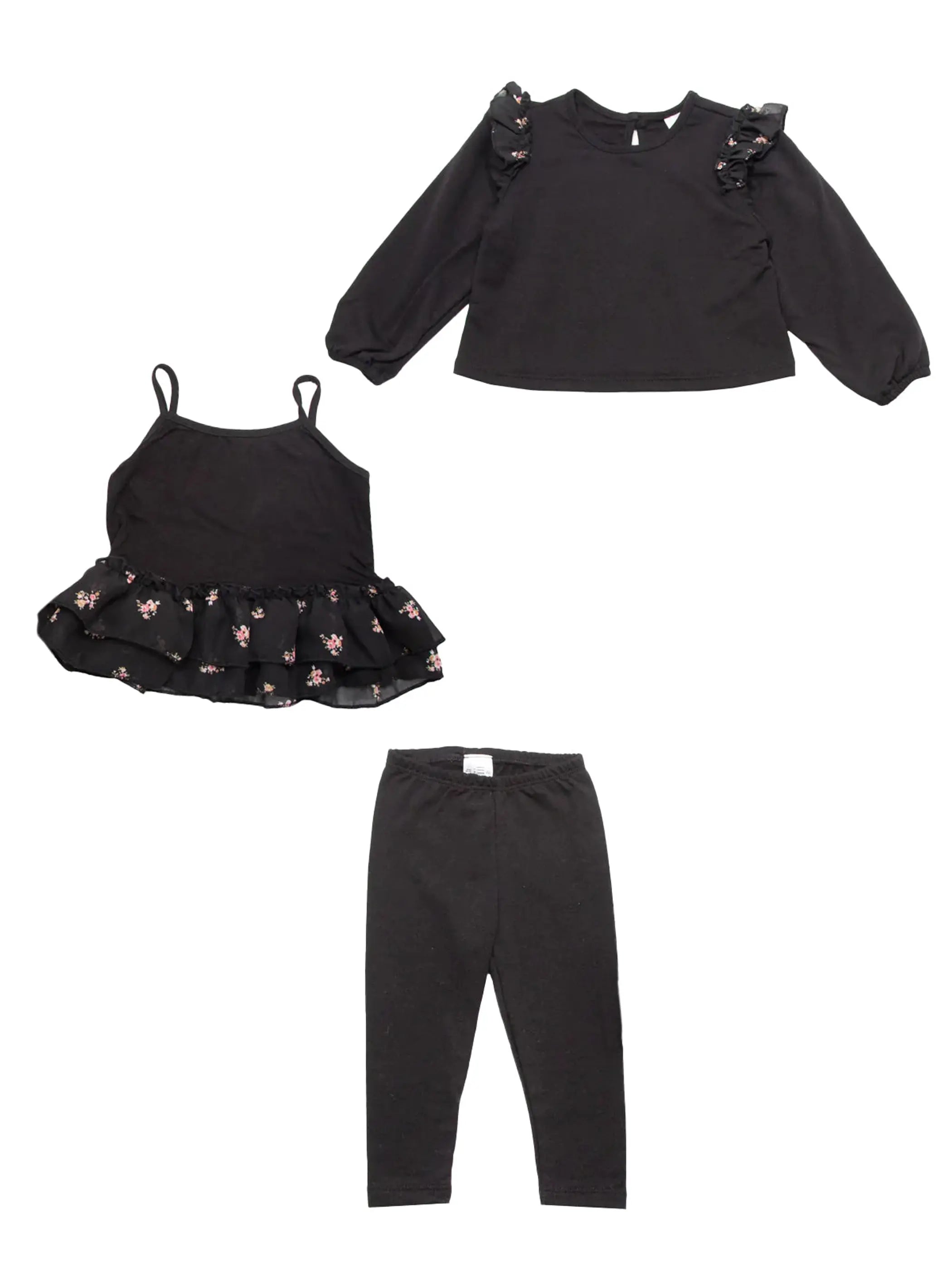 Floral Sweatshirt + Cami + Leggings Set Little Mass