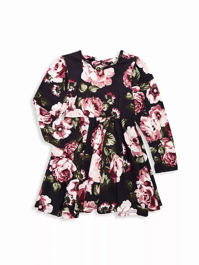 Flowers Dress ft peek a boo back detail Little Mass