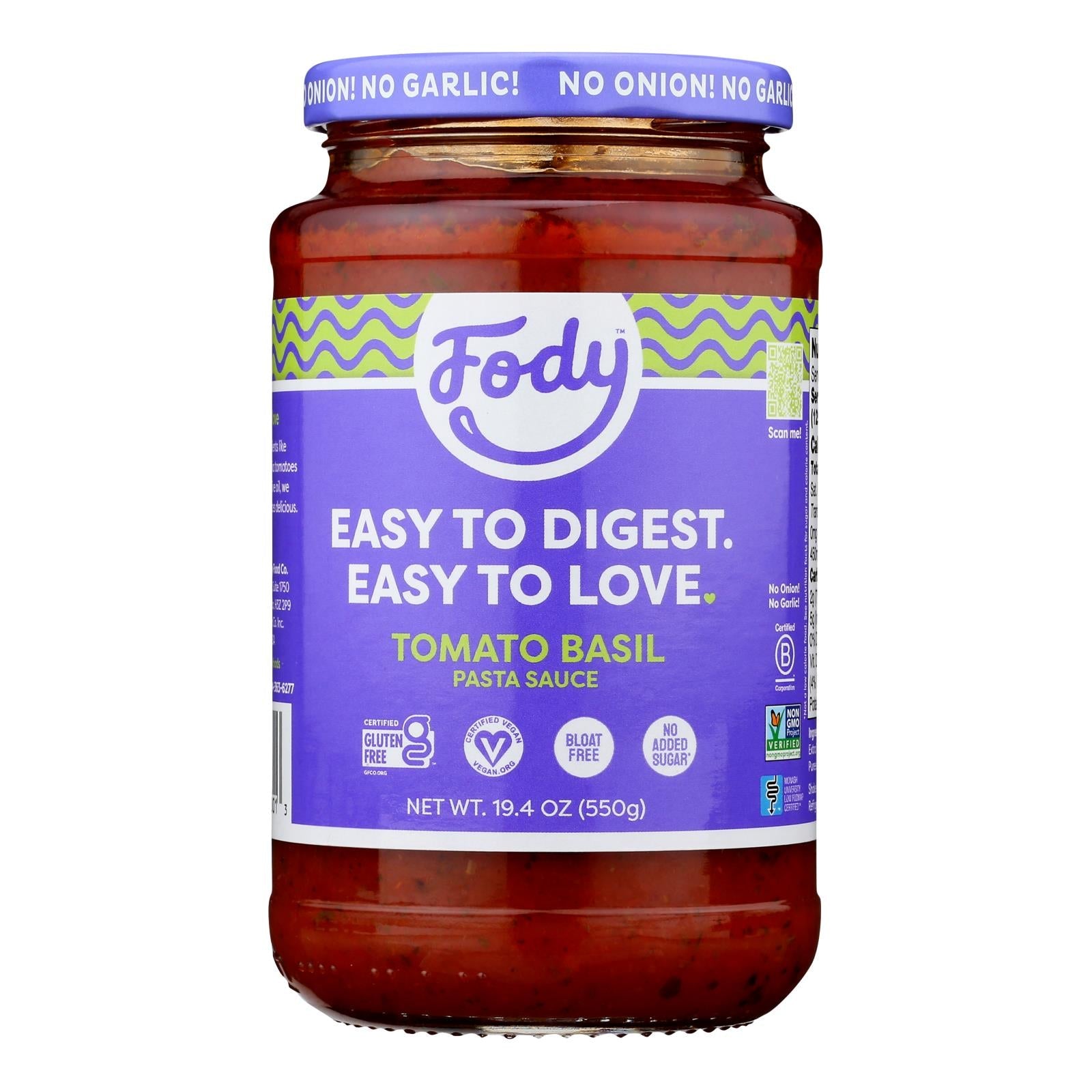 Fody Food Co. Pasta Sauce - Case Of 6 - 19.4 Oz Fody Food Company