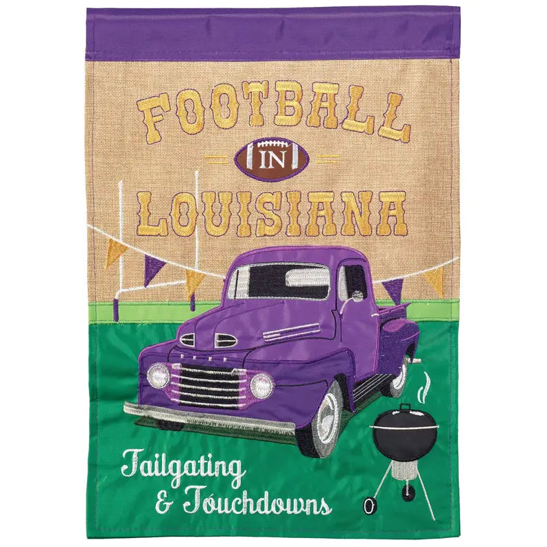 Football In La Pur&Gold Flag Burlap Garden Dicksons Inc