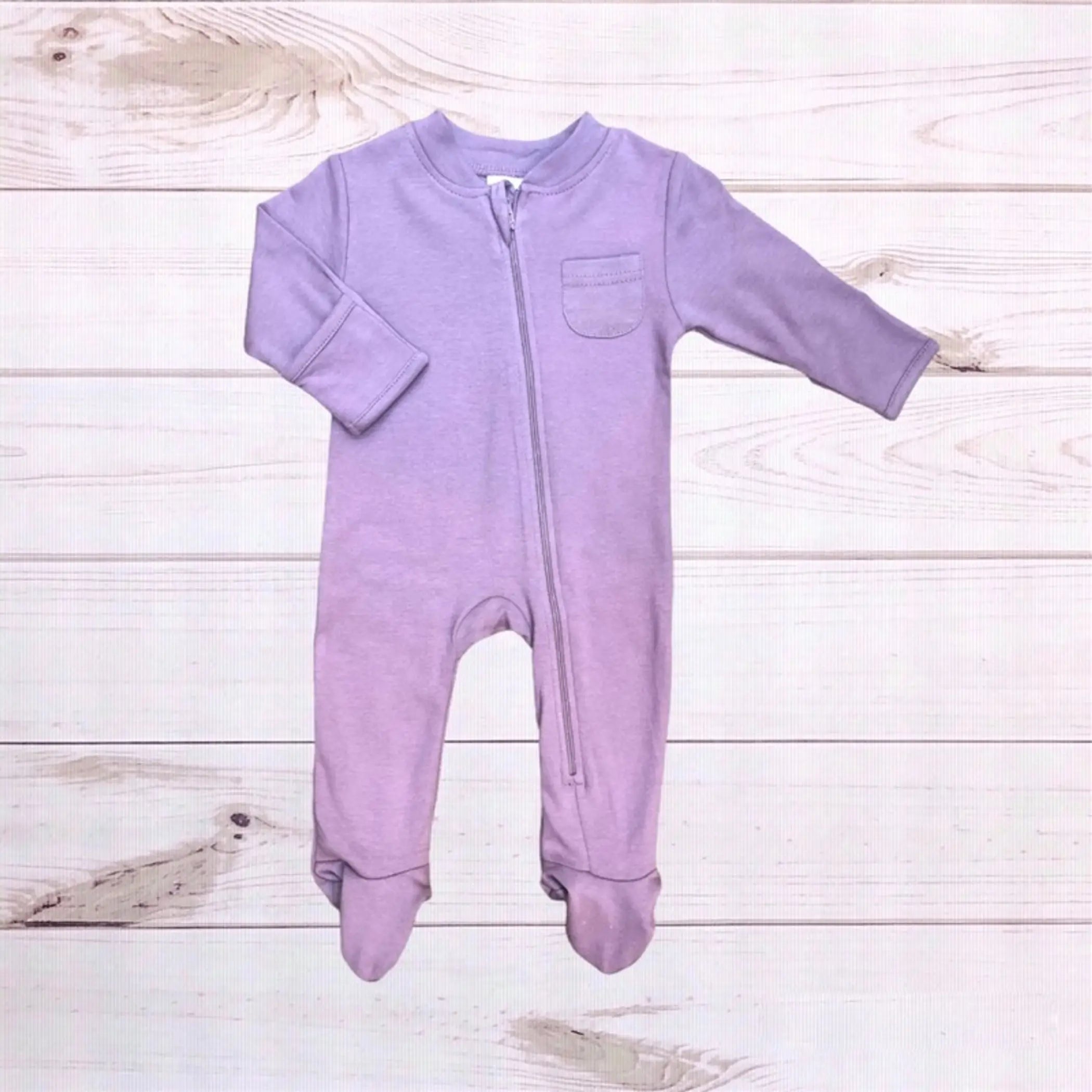 Footed Zip Romper (Mauve) Melina & Me