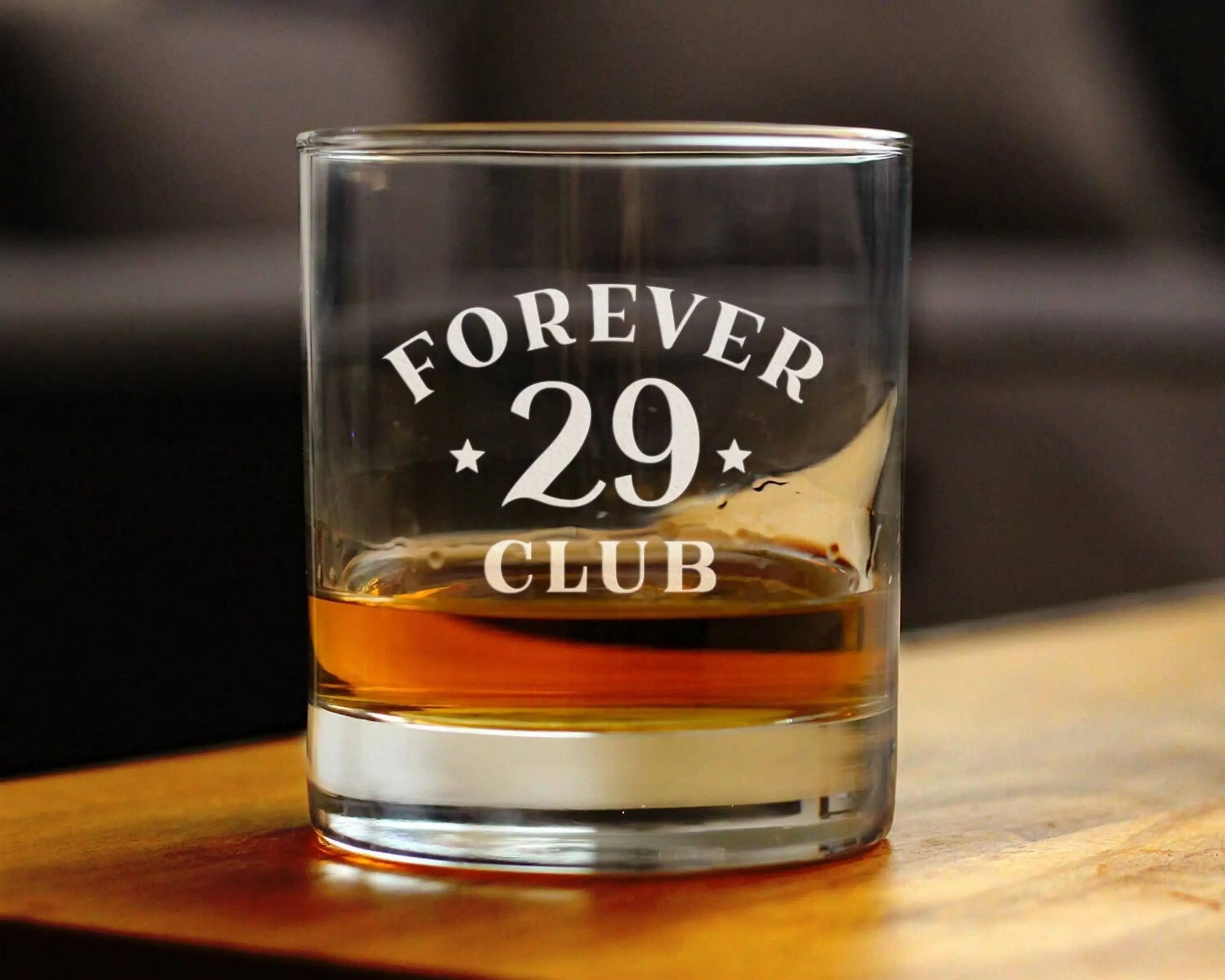 Forever 29 Whiskey Rocks Glass - 30th Birthday Gifts Bevvee