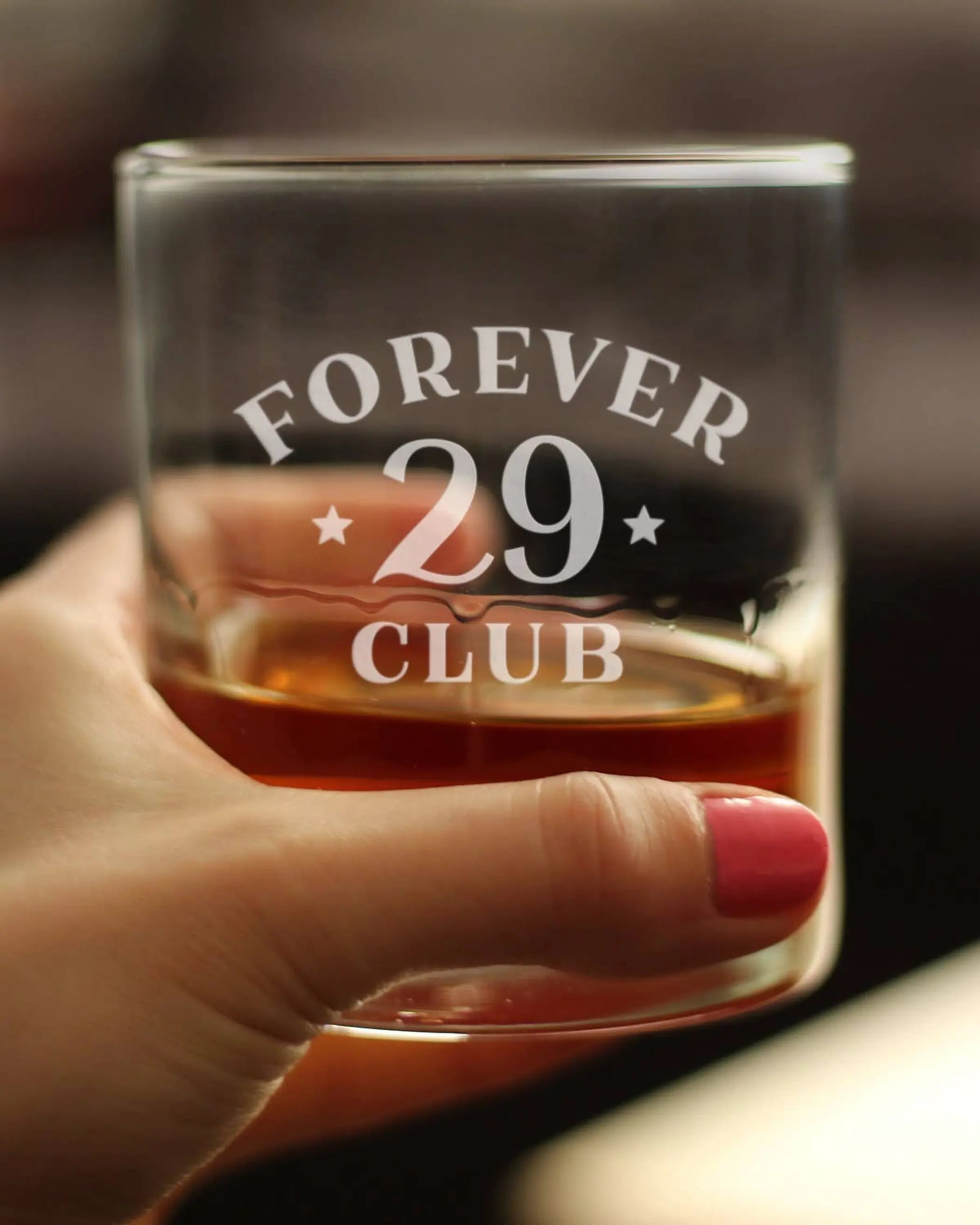 Forever 29 Whiskey Rocks Glass - 30th Birthday Gifts Bevvee