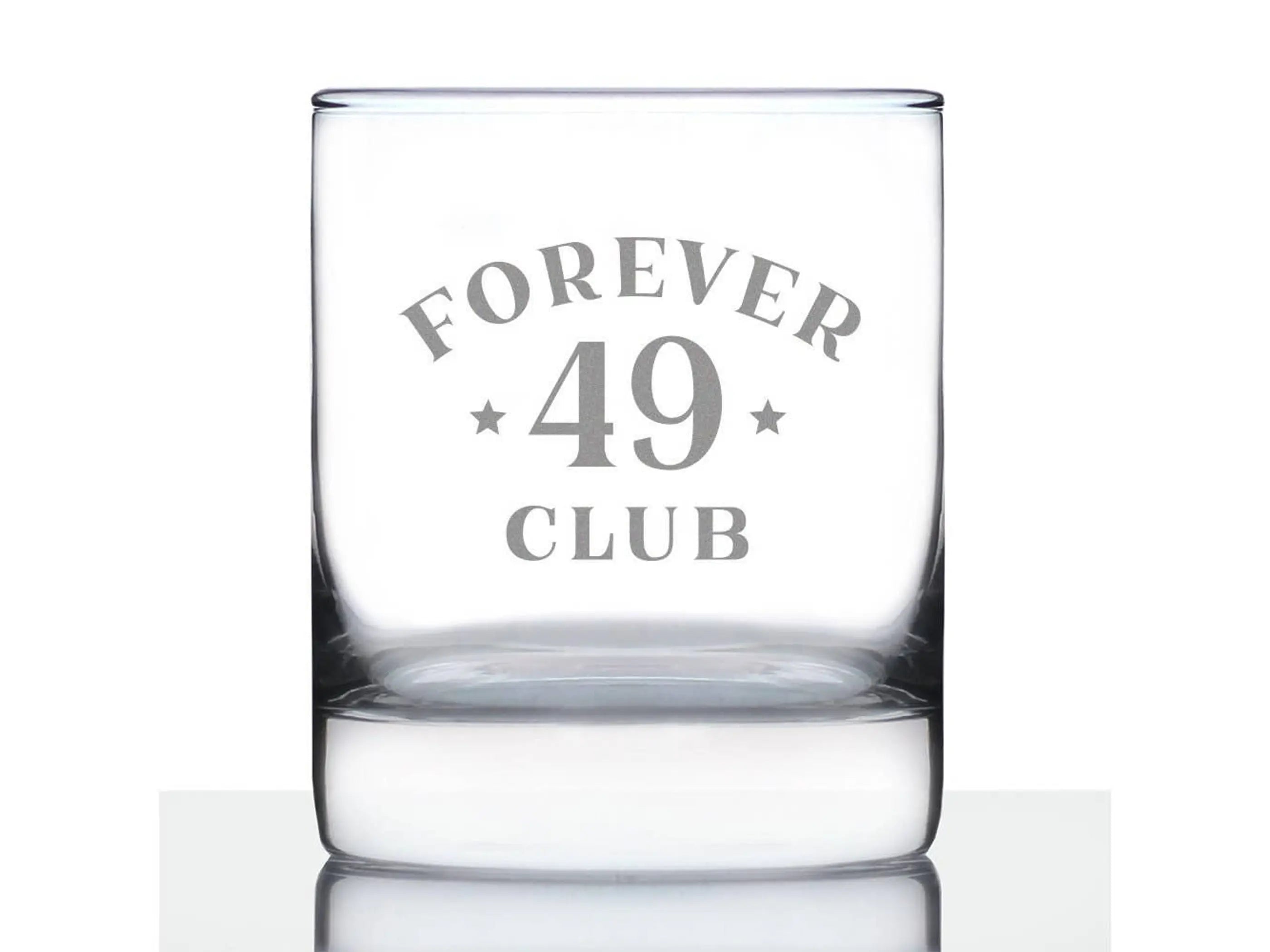 Forever 49 Whiskey Rocks Glass - 50th Birthday Gifts Bevvee
