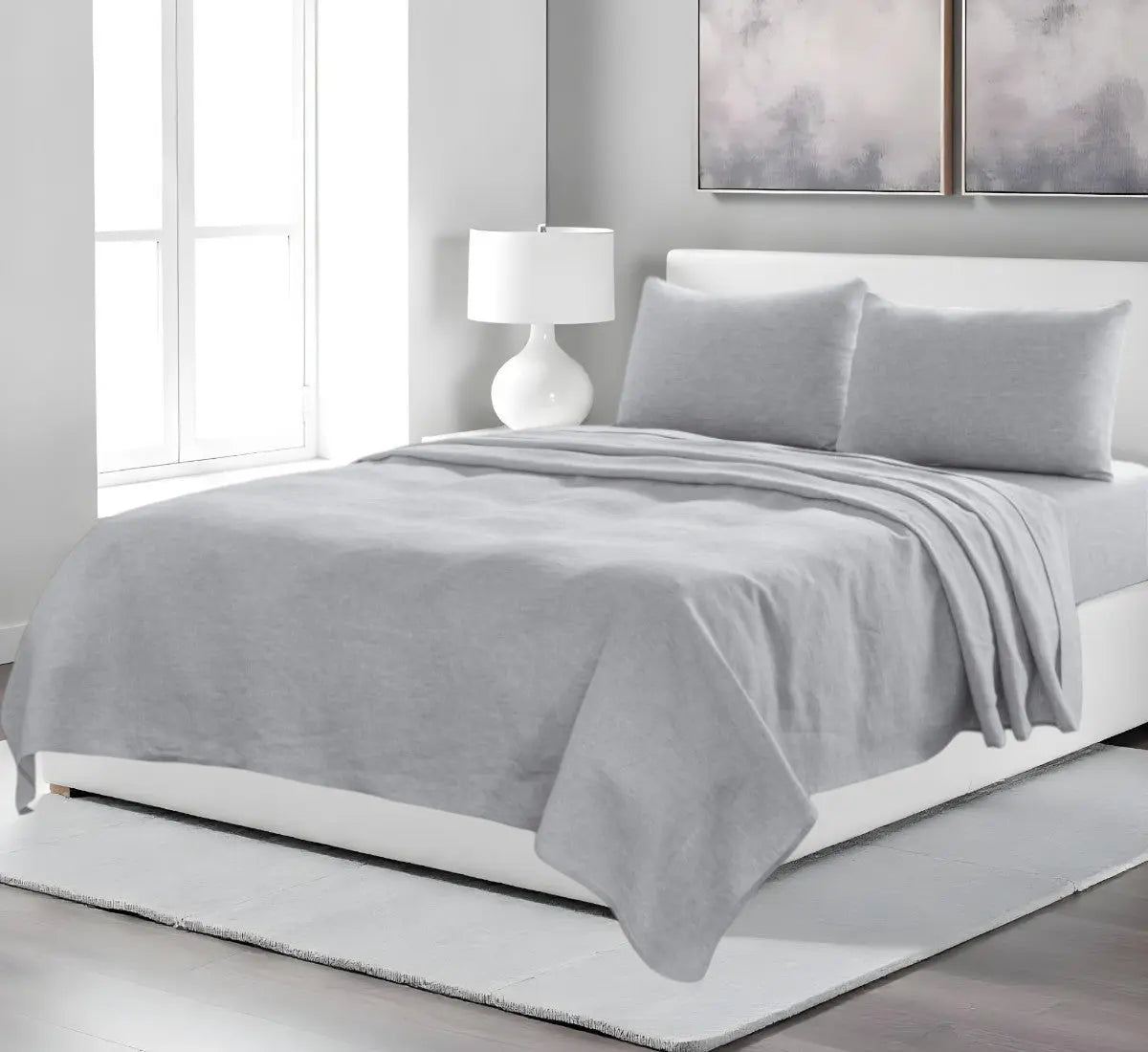 Four Piece Cloud Linen Sheet Set Homeroots Bed & Bath