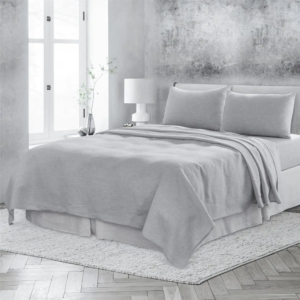 Four Piece Cloud Linen Sheet Set Homeroots Bed & Bath