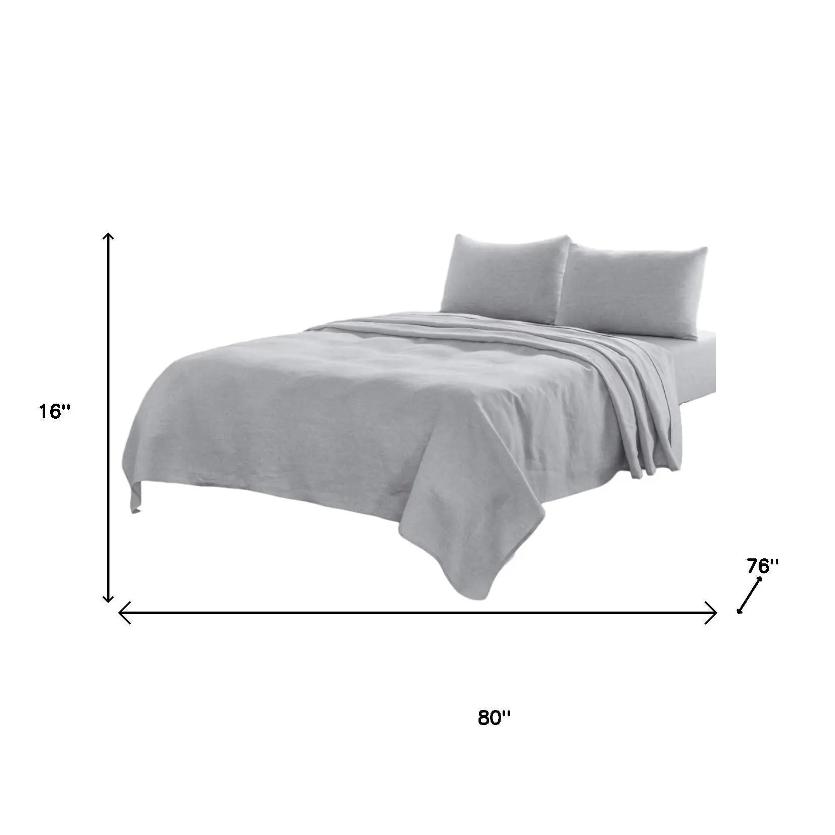 Four Piece Cloud Linen Sheet Set Homeroots Bed & Bath