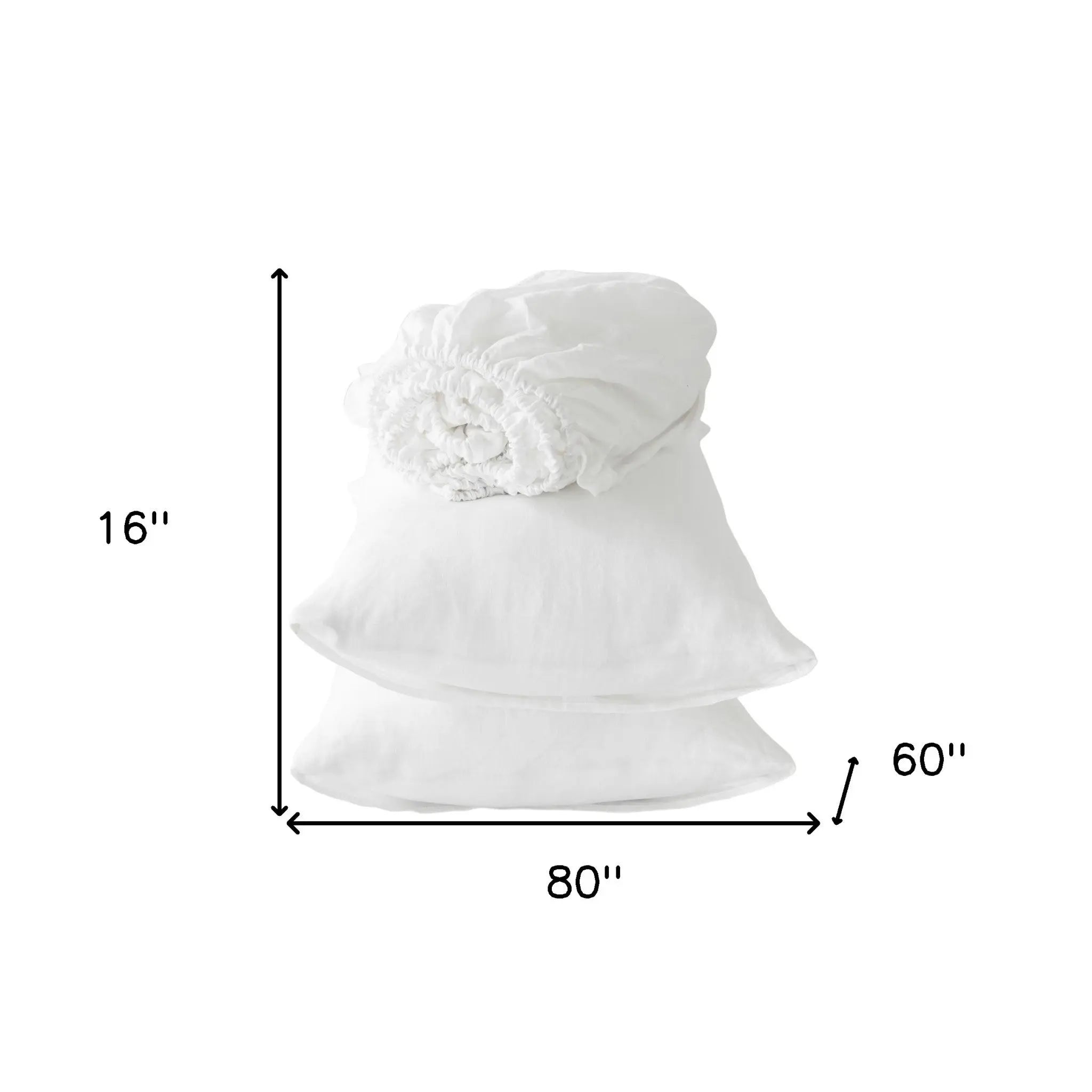 Four Piece Ivory Linen Sheet Set Homeroots Bed & Bath