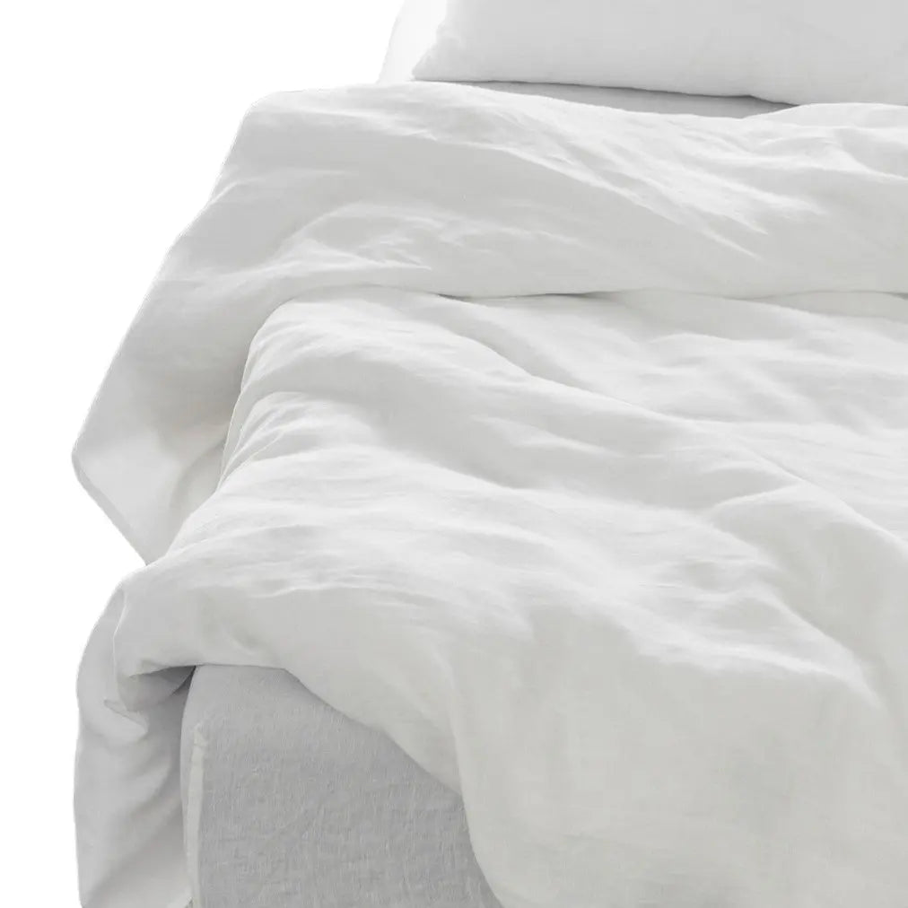 Four Piece Ivory Linen Sheet Set Homeroots Bed & Bath
