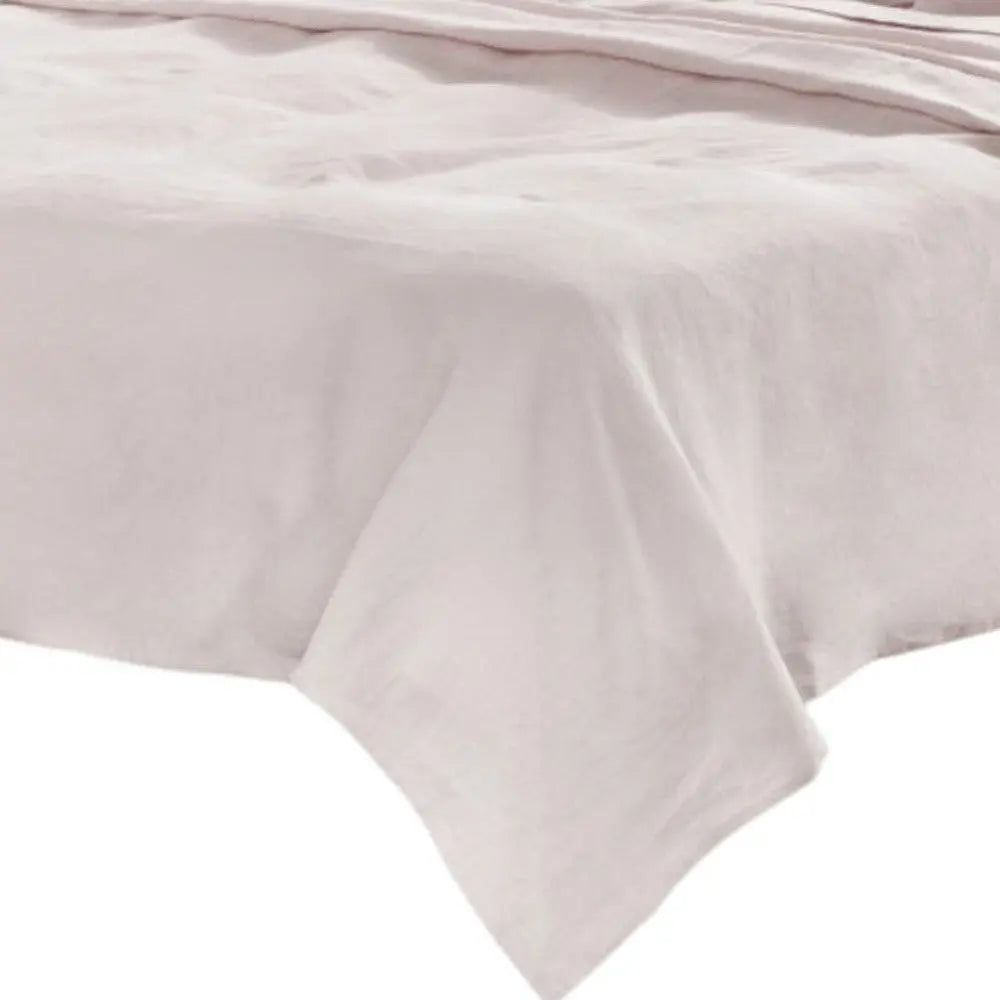 Four Piece Light Pink Linen Twin Sheet Set Homeroots Bed & Bath