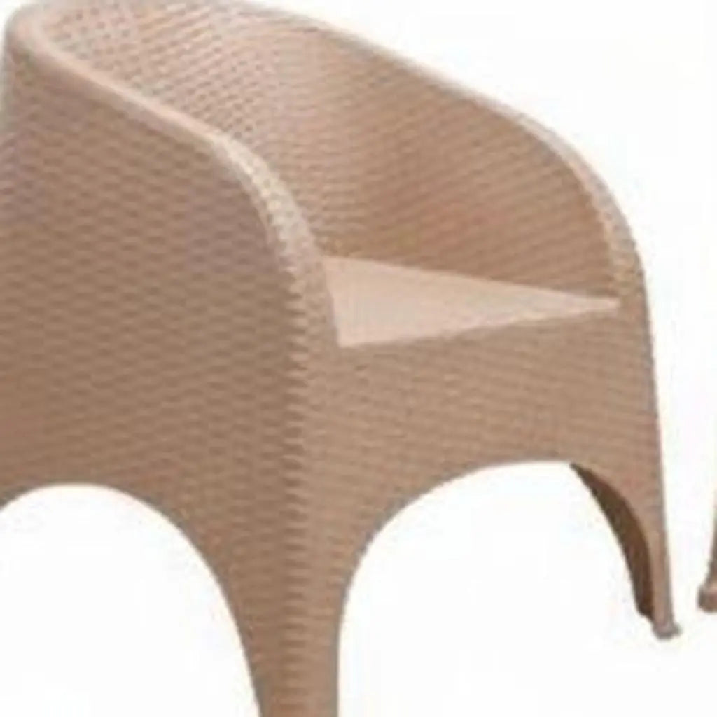 Four Piece Taupe Plastic Outdoor Patio Set With Table Homeroots Outdoor