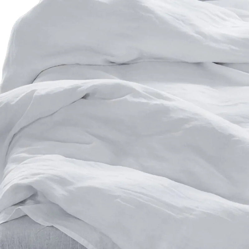 Four Piece White Linen King Sheet Set Homeroots Bed & Bath