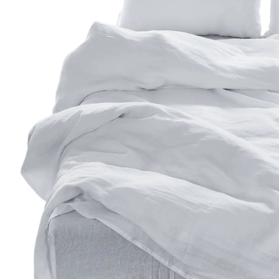 Four Piece White Linen King Sheet Set Homeroots Bed & Bath