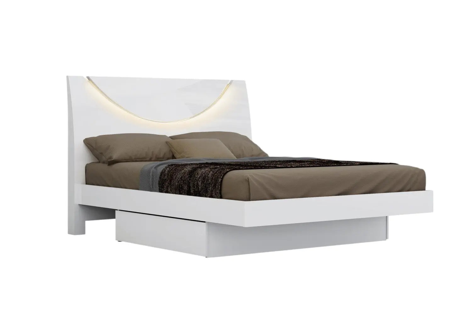Four Piece White Solid and Manufactured Wood Bedroom Set With Mirror Homeroots Bed & Bath