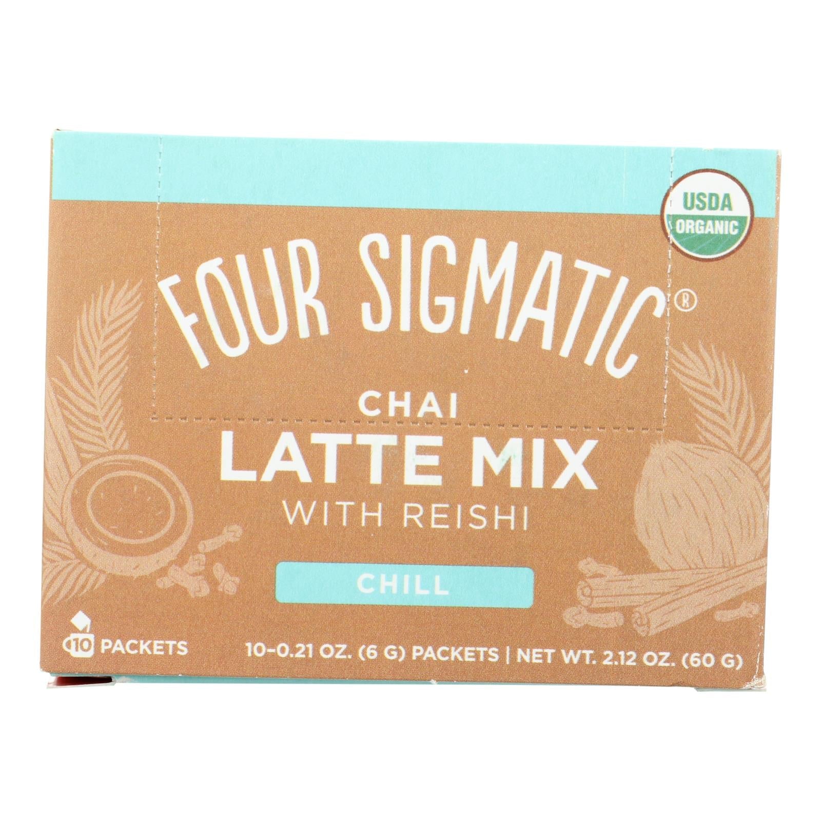 Four Sigmatic - Chai Latte - Organic Turkey Tail And Reishi - 10 Ct Four Sigmatic