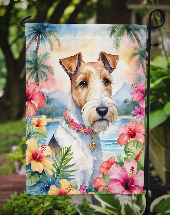 Fox Terrier Luau Garden Flag Caroline's Treasures