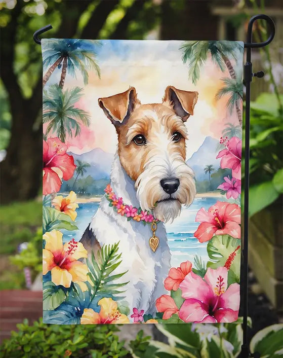 Fox Terrier Luau Garden Flag Caroline's Treasures