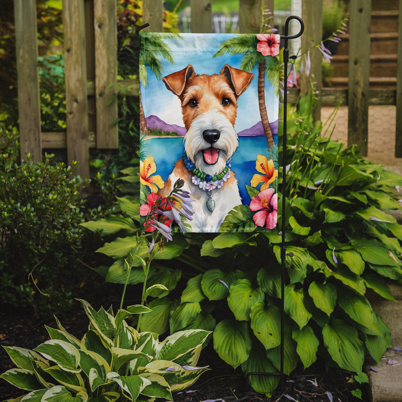 Fox Terrier Luau Garden Flag Caroline's Treasures