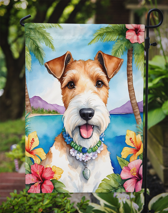 Fox Terrier Luau Garden Flag Caroline's Treasures