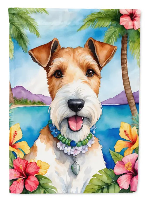 Fox Terrier Luau Garden Flag Caroline's Treasures