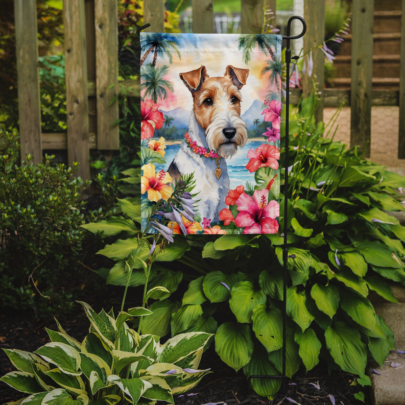 Fox Terrier Luau Garden Flag Caroline's Treasures