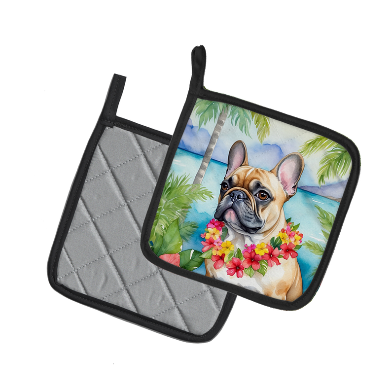 Fox Terrier Luau Pair of Pot Holders Caroline's Treasures