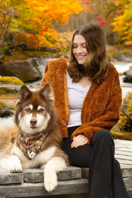 Foxes in Fall Dog Bandana & Matching Keychain Aria the Fox