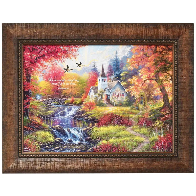 Framed Art Woodland Church Ecc 3:11 Dicksons Inc
