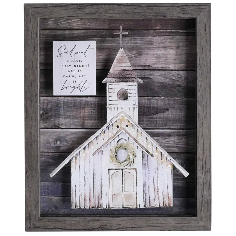 Framed Wall Art Church Silent Night 8x10 Dicksons Inc