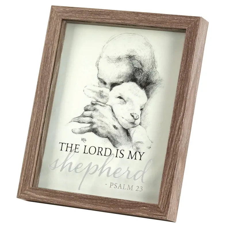 Framed Wall Psalm 23 Glass Wood Grain Dicksons Inc