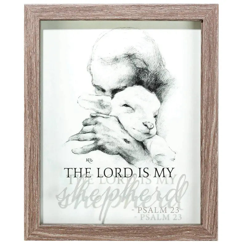 Framed Wall Psalm 23 Glass Wood Grain Dicksons Inc