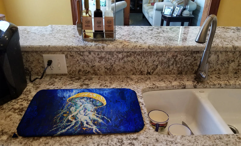 Free Fall Jellyfish Dish Drying Mat Caroline's Treasures