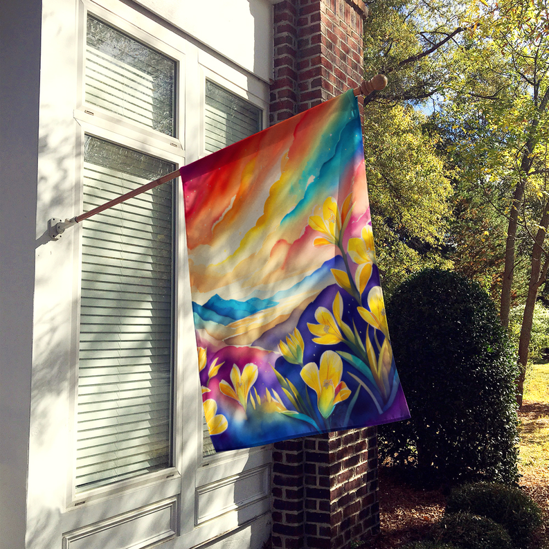 Freesia in Color House Flag Caroline's Treasures