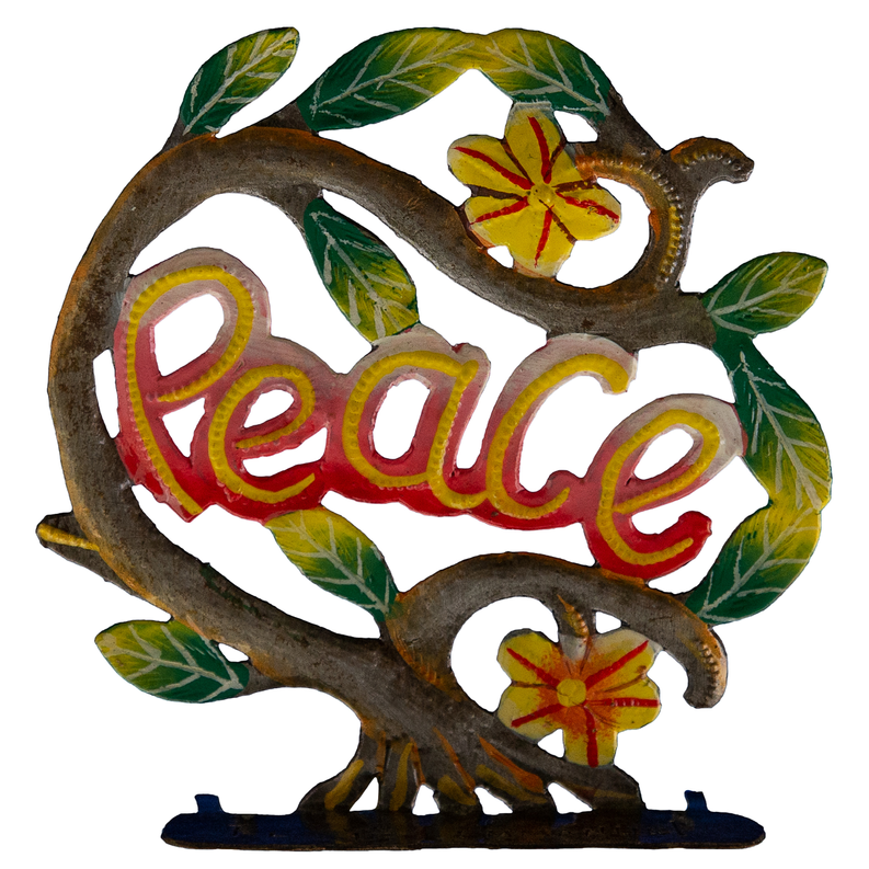 Freestanding Painted Peace Tree Le Primitif Galleries